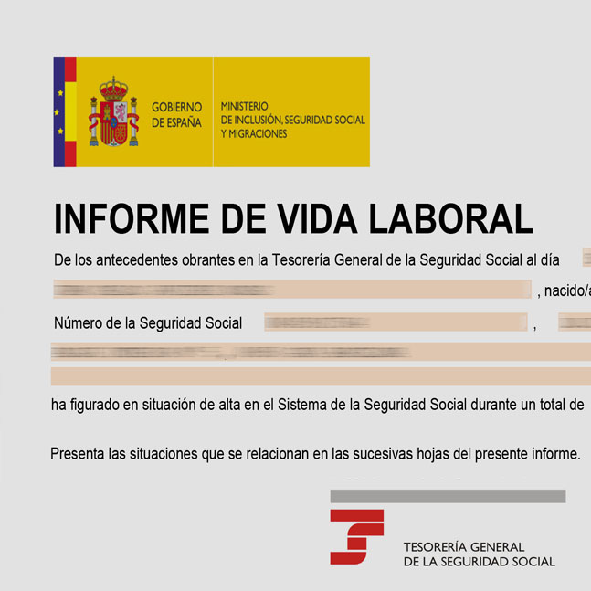 Solicitud de vida laboral